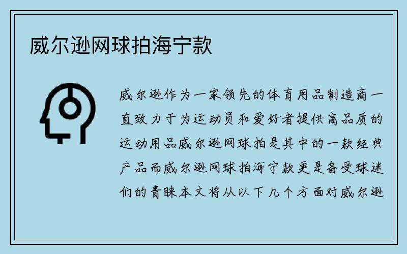 威尔逊网球拍海宁款